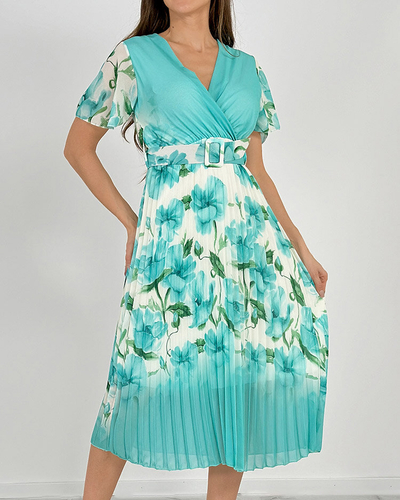 Royalfashion Rochie midi cu pliuri florale pentru femei