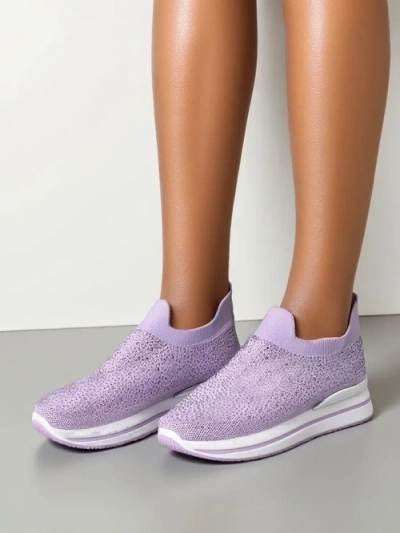 Pantofi sport slip-on pentru femei Royalfashion cu strassuri Adeq