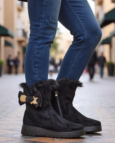 Cizme de zăpadă pentru femei Royalfashion cu fundiță Kiebbi