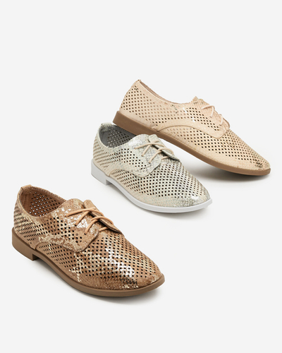 OUTLET Pantofi de dama verde deschis cu ajurata Kotniso - Incaltaminte