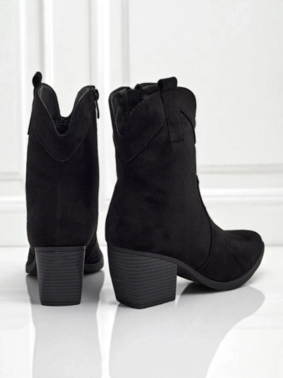 Botine cowboy de damă din piele ecologică întoarsă Armelle