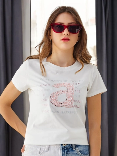 Royalfashion Tricou din bumbac pentru femei combinație de calitate