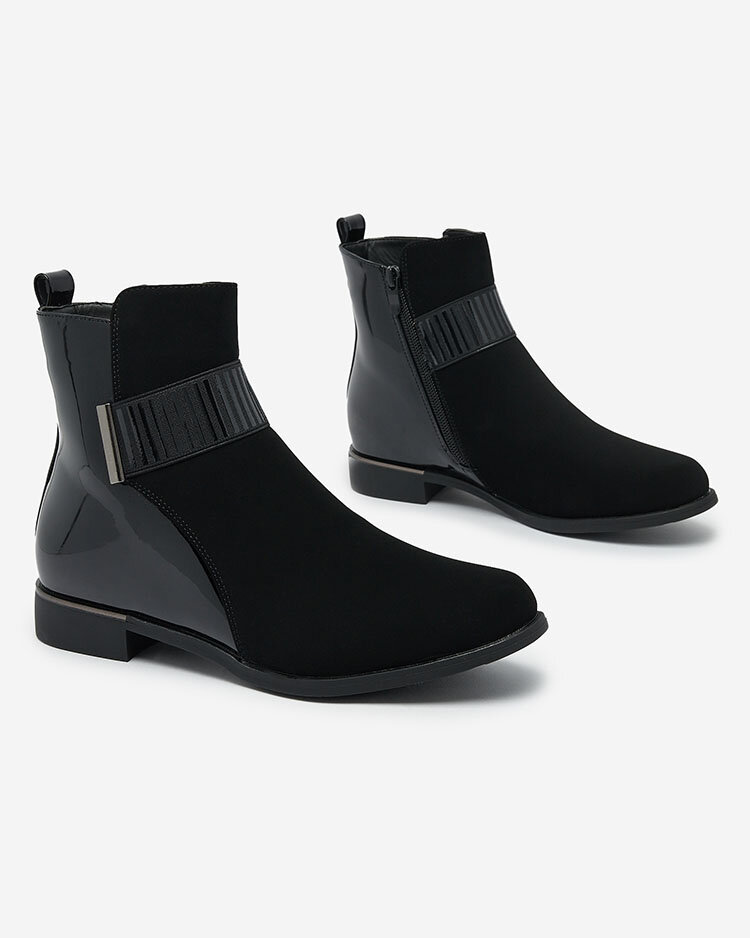 Royalfashion Cizme de damă negre mate Reperra