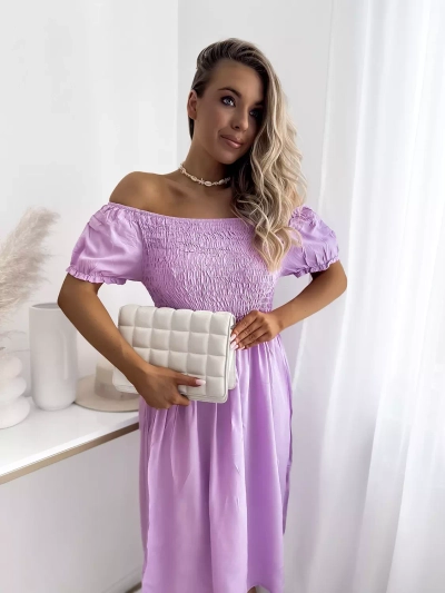 Rochie mini violet pentru femei a'la hiszpanka- Îmbrăcăminte