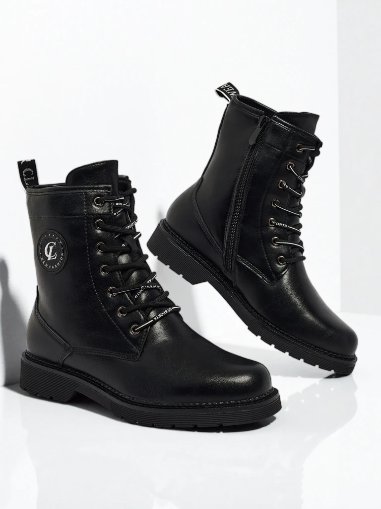 Botine Dama Luna Negre Piele Elegante de Zi cu Zi