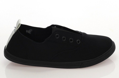 Czarne sportowe tenisówki z tkaniny Samanta - Obuwie