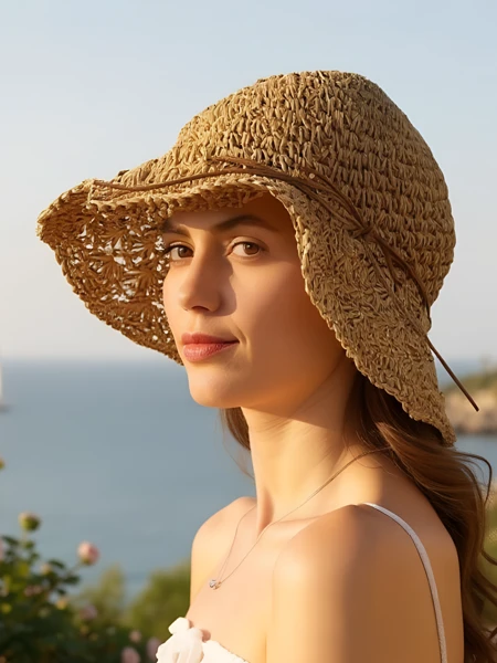 Royalfashion Pălărie de damă din paie Whisper Bow