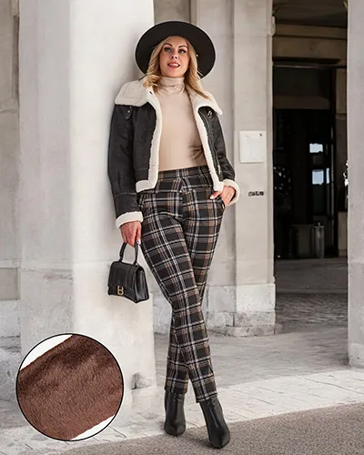 Royalfashion Pantaloni teggings călduroși pentru femei PLUS SIZE