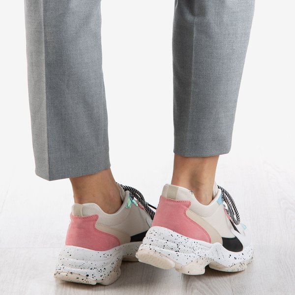 Wielokolorowe sneakersy damskie z holograficznymi wstawkami Muzzis - Obuwie