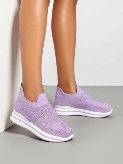 Pantofi sport slip-on pentru femei Royalfashion cu strassuri Adeq
