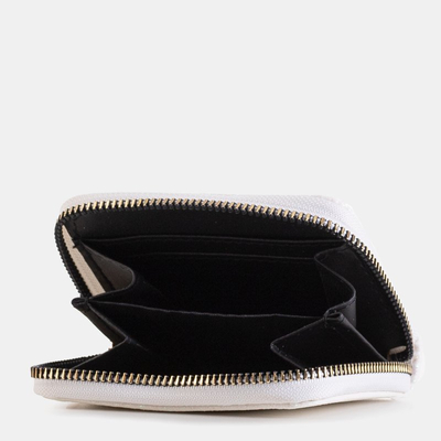 Portofel alb pentru femei din brocart - Portofel