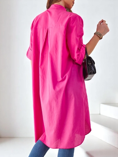 Royalfashion Cămașă lungă oversized din bumbac pentru femei