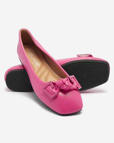 Balerini roz de damă cu decor pe nas Caxien- Footwear