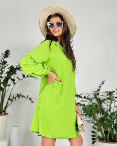 Royalfashion Rochie oversize de damă cu volan la mâneci