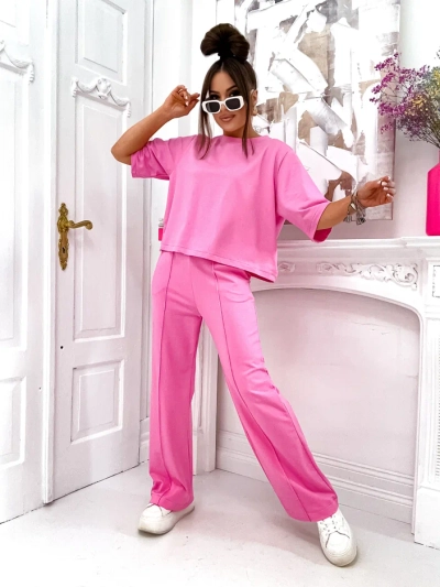 Royalfashion Set de bumbac pentru femei cu pantaloni evazați