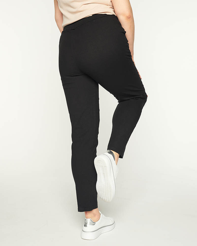 Pantaloni negri confortabili de damă PLUS SIZE - Îmbrăcăminte