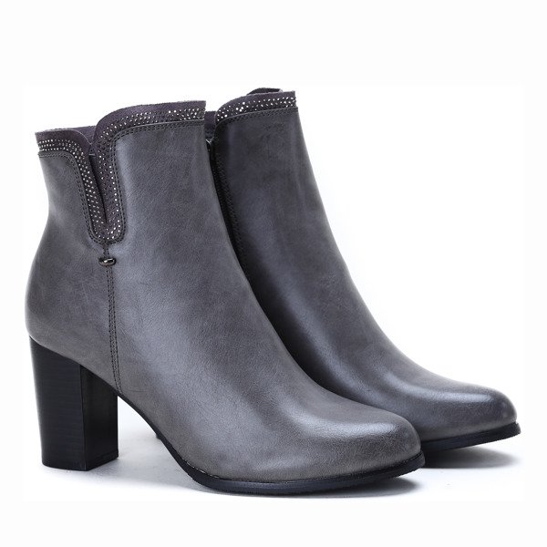 Szare botki na słupku Maddison - Obuwie