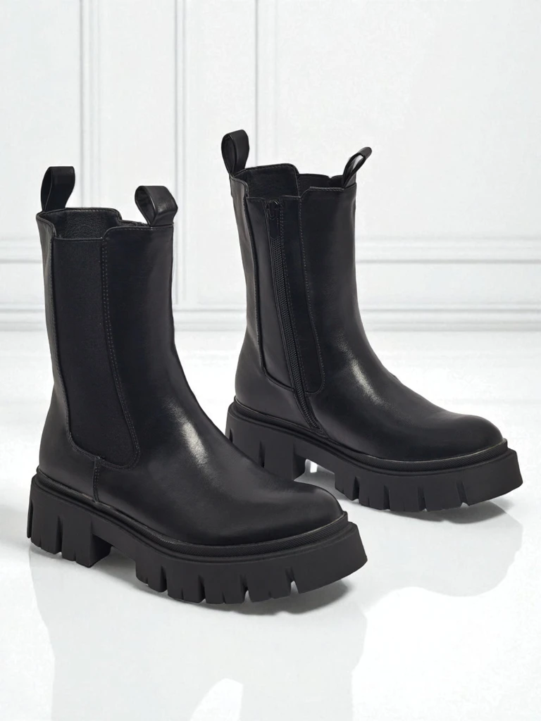 Botine înalte de damă din piele ecologică Dorvella