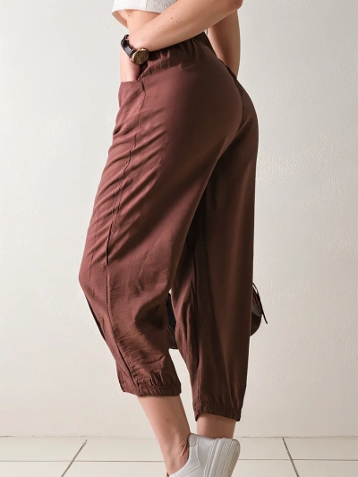 Royalfashion Pantaloni drepți din țesătură pentru femei 7/8