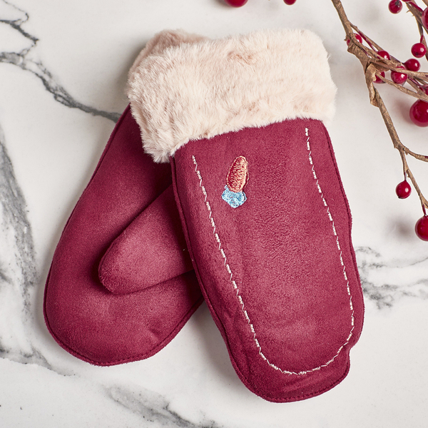 Mănuși de culoare maronie pentru copii pe un șir și cu un singur deget - Mănuși