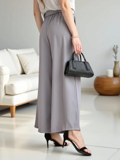 Pantaloni largi pentru femei Royalfashion cu un brâu