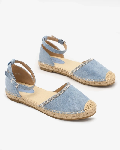 Royalfashion Espadrile de damă cu zirconii în albastru Rieta
