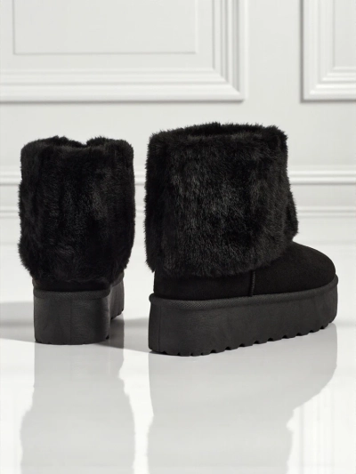 Ghete tip snowboots de damă cu blană artificială Irelle