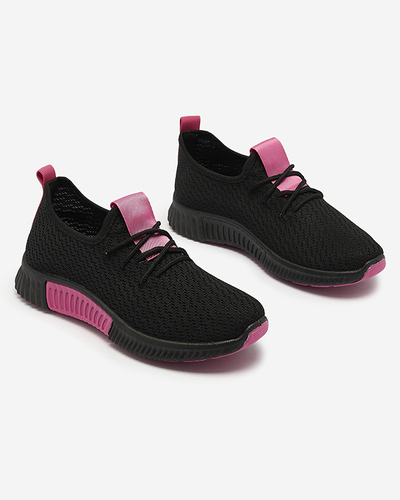 Pantofi sport negri pentru femei cu inserții fucsia Keteti - Încălțăminte