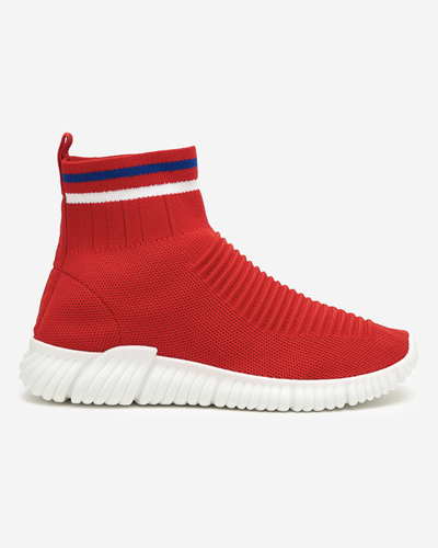 OUTLET Pantofi sport roșii de damă cu glezne înalte by Deloni - Încălțăminte