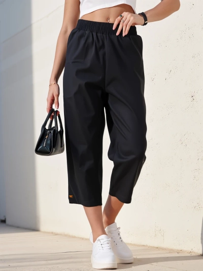 Pantaloni din țesătură drepți pentru femei Royalfashion 7/8