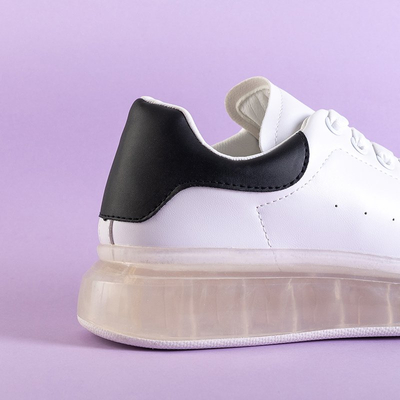 Încălțăminte sport albă cu inserție Garcia neagră - Încălțăminte