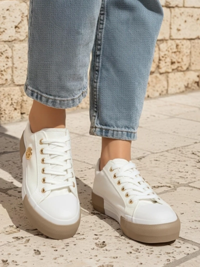 Adidași albi de damă Aurelio Canvas