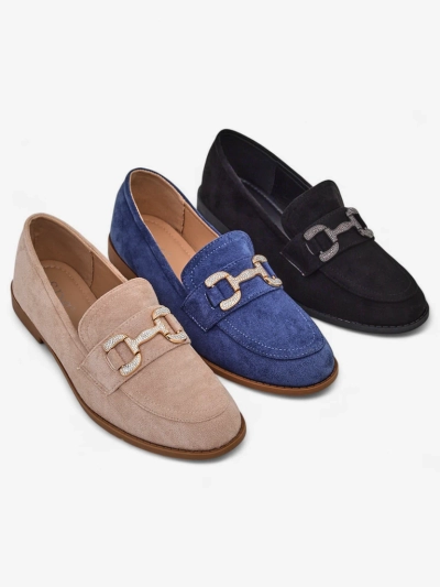 Royalfashion Loafere elegante pentru femei cu o decorare din zirconii Zante