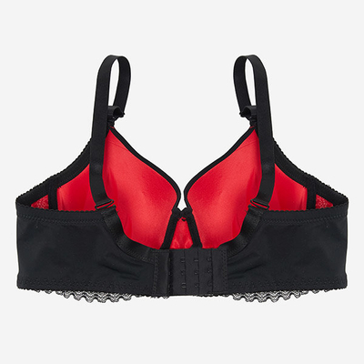 Sutien push-up dama negru si rosu din dantela - Lenjerie