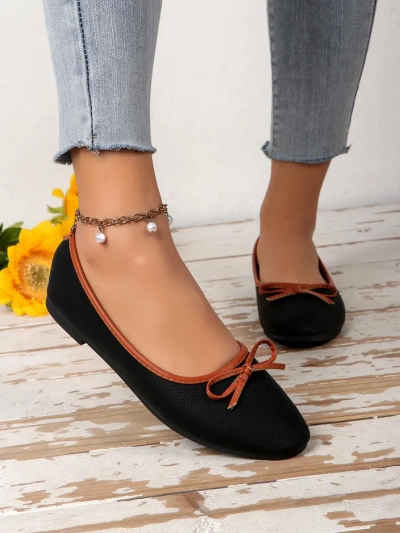 Pantofi balet pentru femei Royalfashion cu sclipici și o fundiță Aramie
