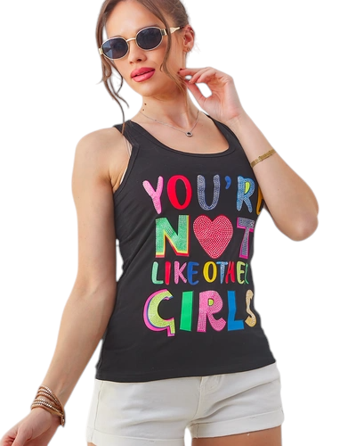 Royalfashion Top de bumbac pentru femei cu bretele și imprimeuri unice
