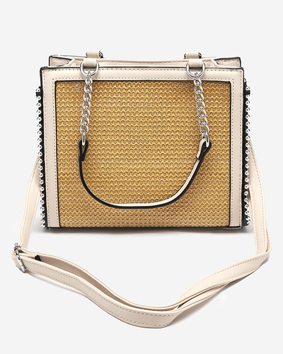 Geanta de mana mica de dama cu insertie tesuta - Accesorii