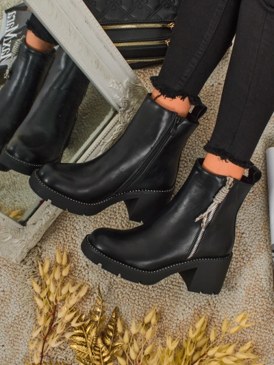 Botine de damă cu toc gros Ashen Life