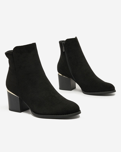 Royalfashion Cizme cu tocuri joase pentru femei negre Traestra