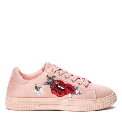 Różowe tenisówki z cekinami Tristana- Obuwie