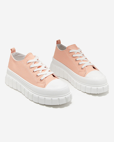 Pantofi sport dama pudrati - adidasi pe platforma Meoina - Incaltaminte