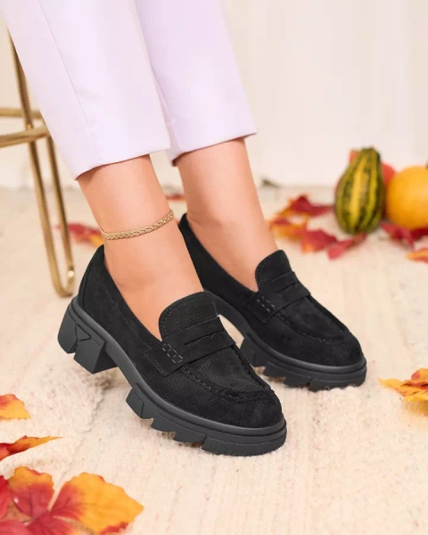 Royalfashion Negru mocasini traforați pentru femei Lace Glide