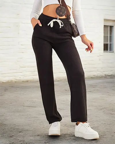 Royalfashion Pantaloni largi cu nervuri pentru femei PLUS SIZE