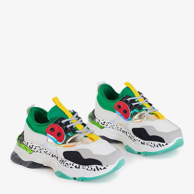 Ghete dama albe cu inserții colorate Grandi - Încălțăminte