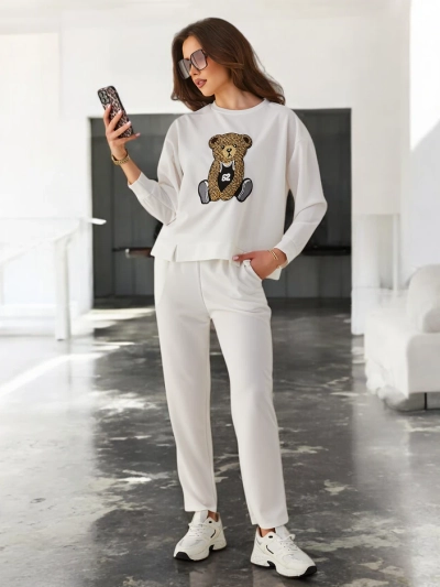 Royalfashion Set Woven pentru Femei cu Urs