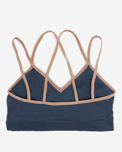 Sutien sport pentru femei albastru bleumarin cu bretele subțiri - Lenjerie intima
