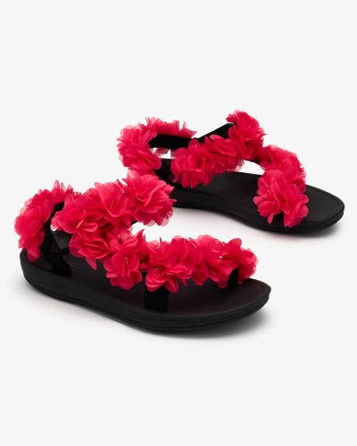 Royalfashion Fucsia Sandale de damă cu flori Alferroy