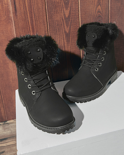 Cizme clasice de damă a'la trappers în negru Lausa- Footwear
