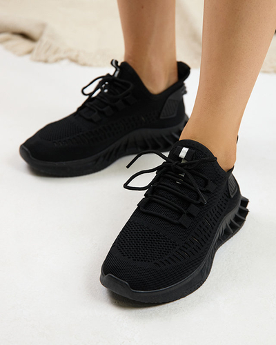 Pantofi sport de damă țesuți negri Shann - Încălțăminte