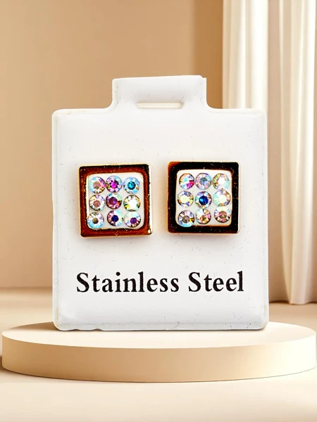 Royalfashion Cercei pătrați cu zirconiu pentru femei